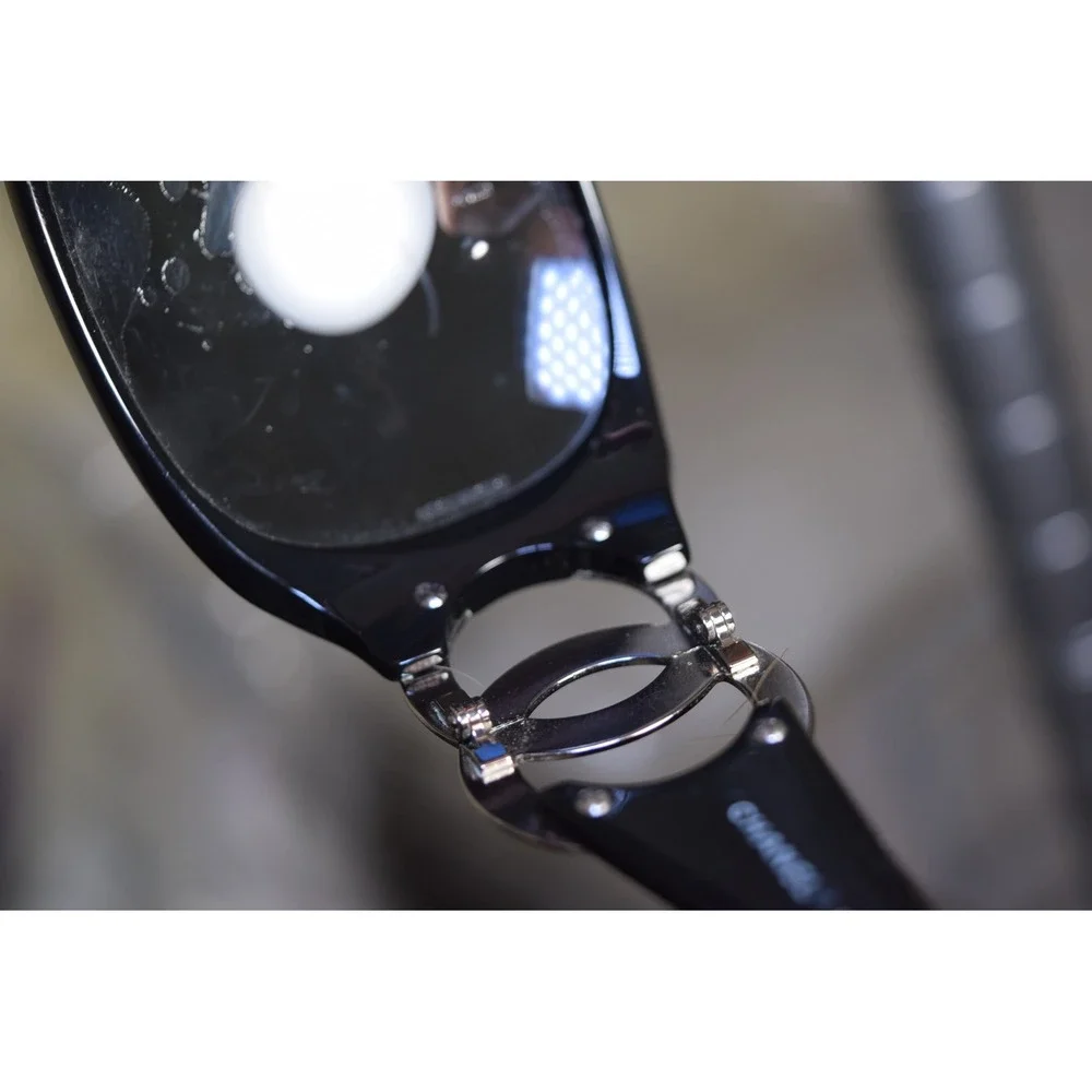 Chanel 6014 c.501/87 Black Wrap Sunglasses Silver CC Logo Italy 64-16 120 FLAWS
